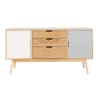 Credenza vintage a 2 ante e 3 cassetti